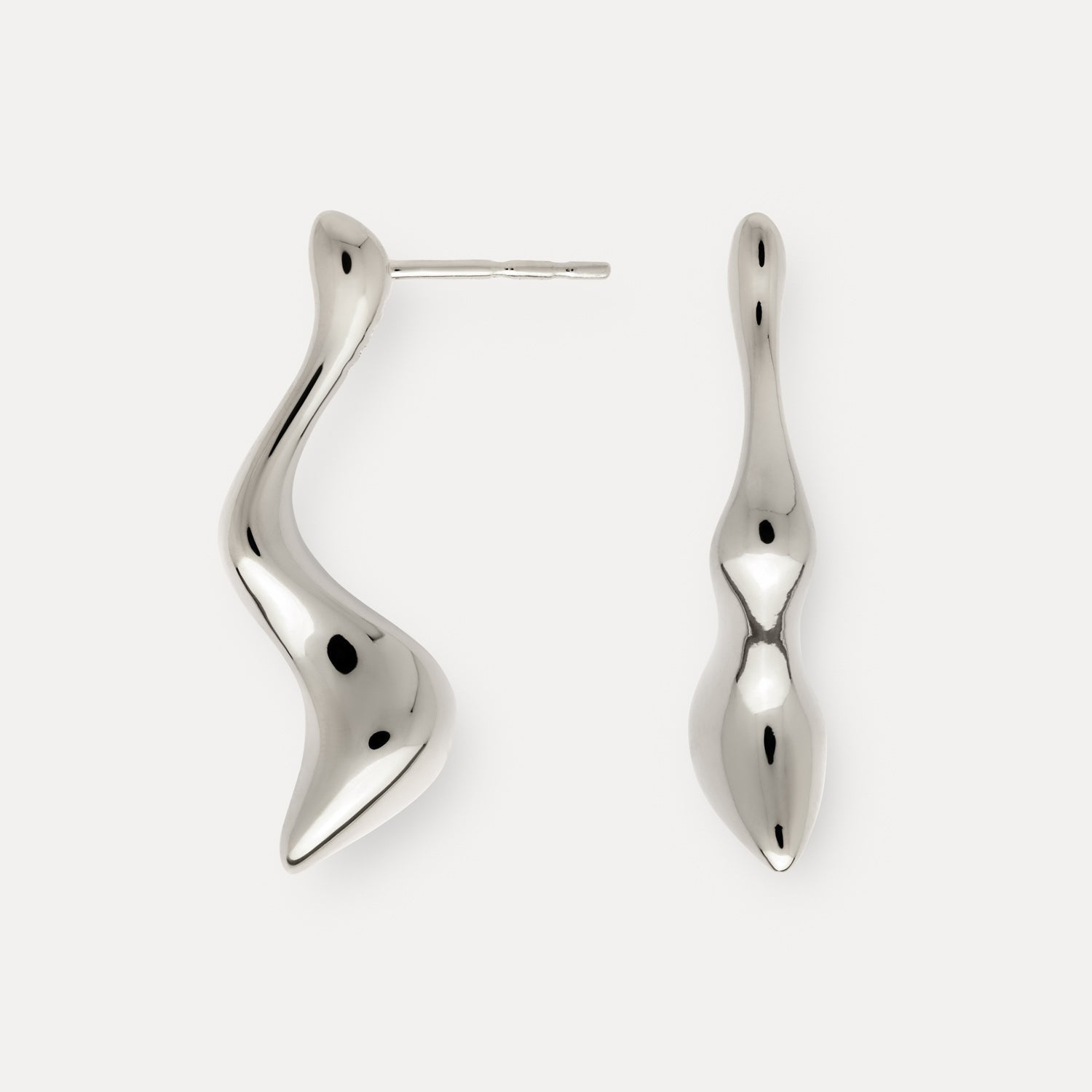 Poise Molten Drop Earrings, recycled Sterling Silver - VEYIA Berlin