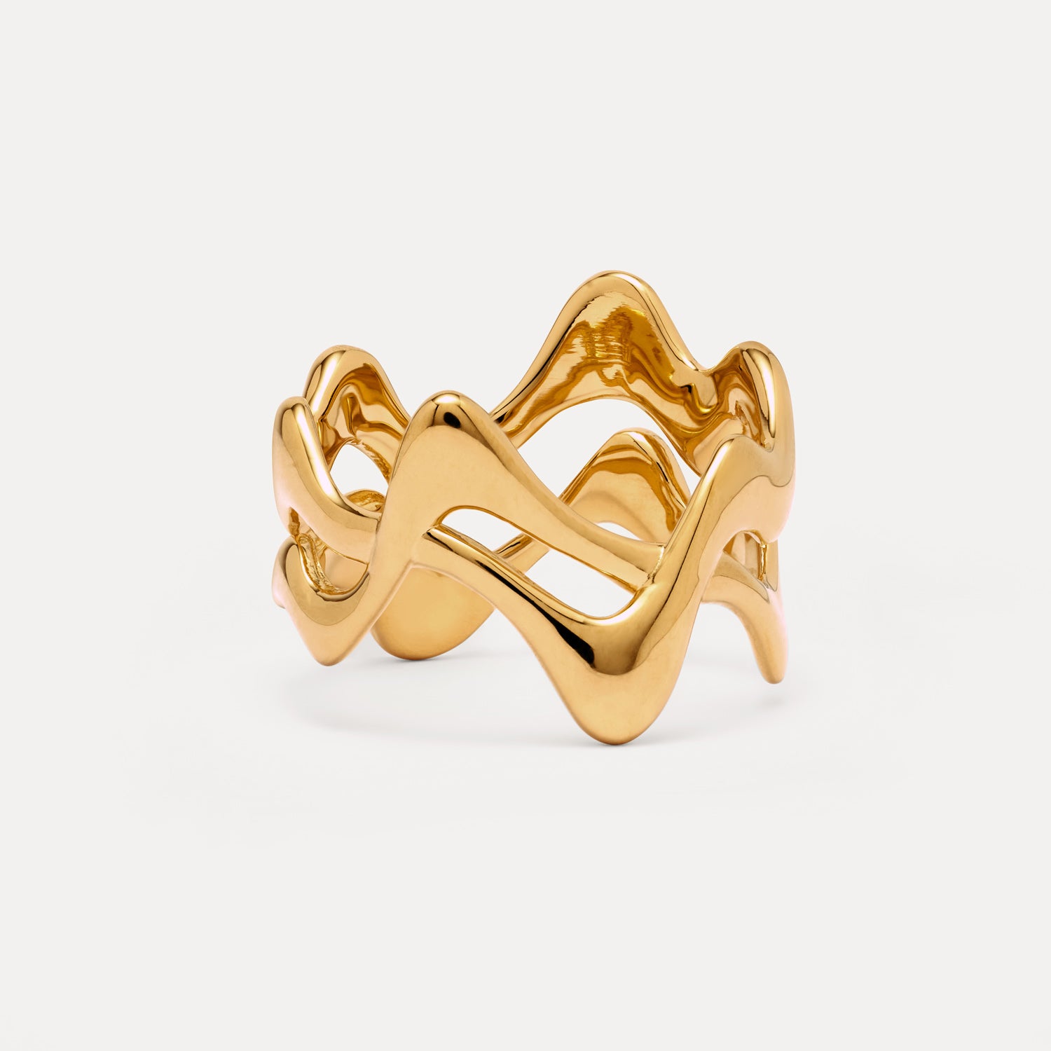 Poise Double Pre-Stacked Ring, recycled 18k Gold Vermeil - VEYIA Berlin