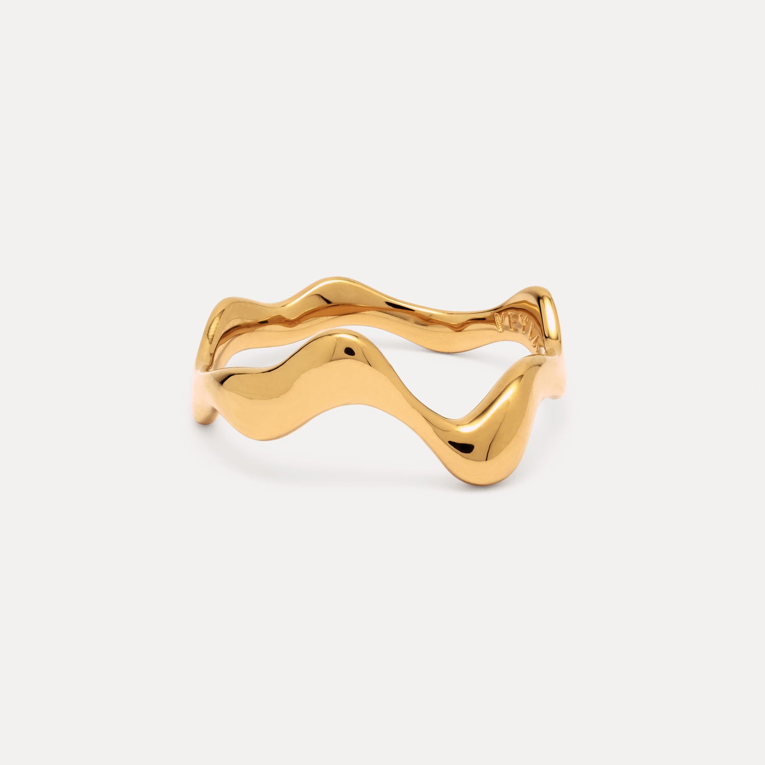 Poise Wave Ring, recycled 18k Gold Vermeil - VEYIA Berlin